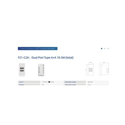 Dubbel USB A 10,5W laddare